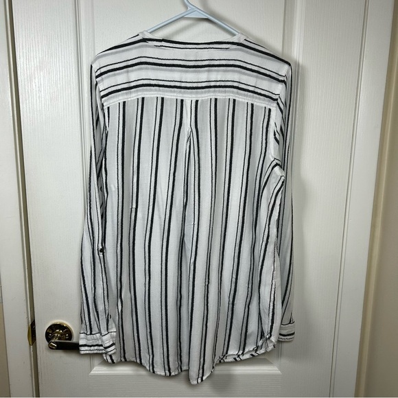 Lucky Brand Womens Size 1X Striped Long Sleeve Button Up Shirt - Picture 5 of 7